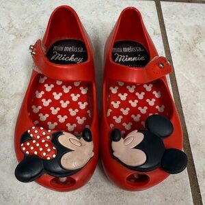 Mini Melissa Red Dress Shoes with Disney Characters
